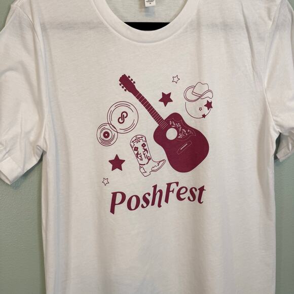 Bella Canvas T-Shirt Womens M White PoshFesh Graphic Crew Short Sleeve Casual - Picture 3 of 5